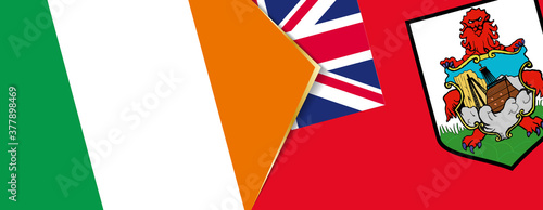 Ireland and Bermuda flags, two vector flags.