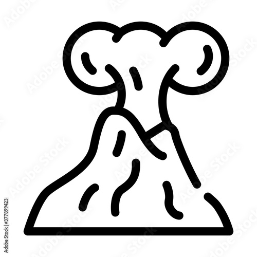 increased volcanic activity line icon vector illustration