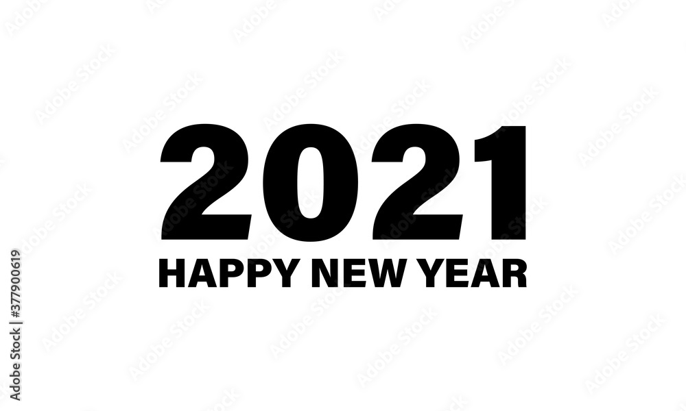 Happy New 2021 year banner. Christmas cocept. Vector on isolated white background. EPS 10