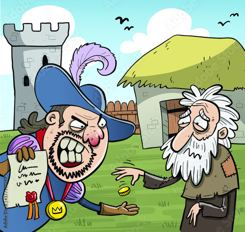 Medieval rich stealing from the poor