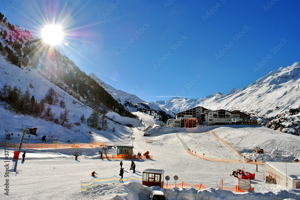 Fototapeta premium Obergurgl Hochgurgl Otztal Ski resort in the Western Tyrol Austrian Alps Austria