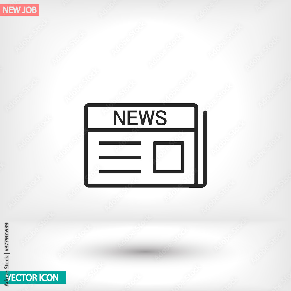 Fototapeta premium Newspaper vector icon , lorem ipsum Flat design