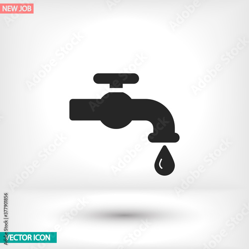 Kitchen faucet iconvector icon , lorem ipsum Flat design
