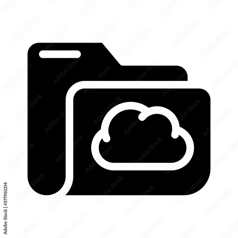 computer folder cloud storage glyph icon vector illustration computer folder cloud storage glyph icon vector illustration
