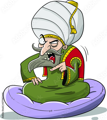 old bearded muslim sultan or iman