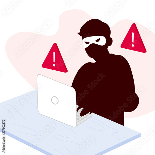 Cartoon flat scammer on white background vector illustration 