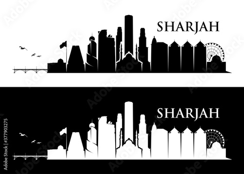 Sharjah skyline - United Arab Emirates - UAE - vector illustration 