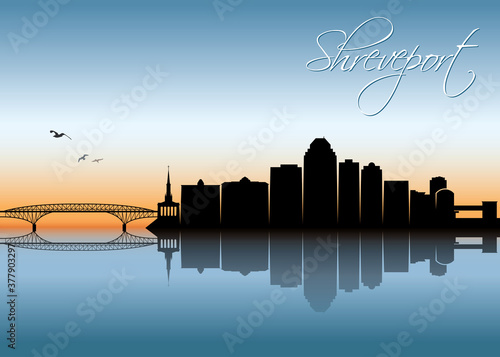 Shreveport skyline - Louisiana, United States of America, USA - vector illustration
