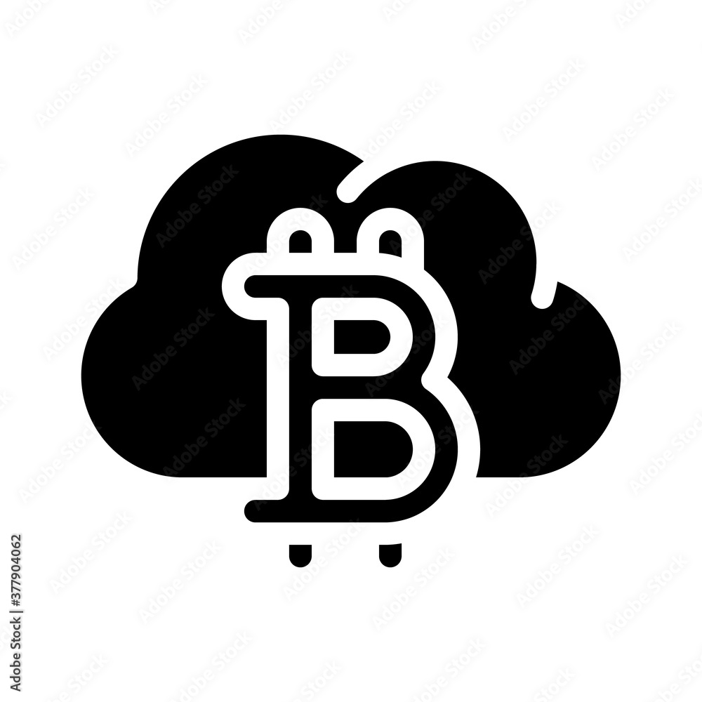 cloud mining glyph icon vector symbol illustration cloud mining glyph icon vector symbol illustration