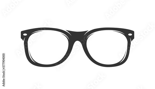 Glasses silhouette isolated on white background