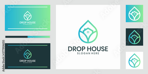 drop home or home creative logo template vector illustration