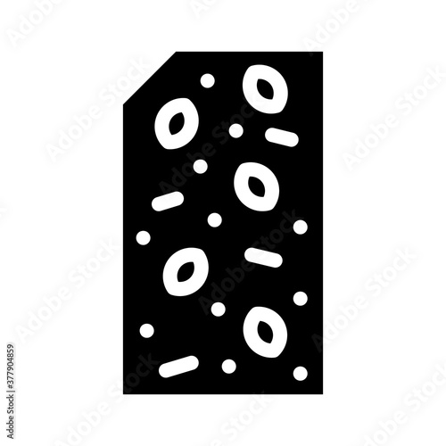 vegan chocolate glyph icon vector symbol illustration