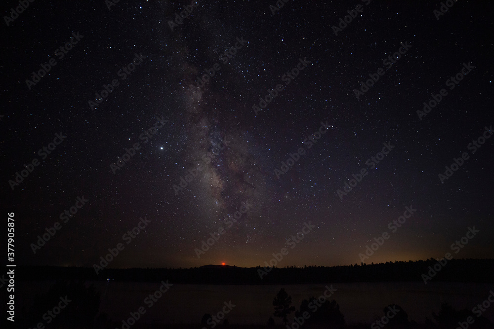 Milky Way stars over a mountain lake Milky Way stars over a mountain lake