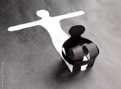 symbol of a person who wants to change his life, concept
