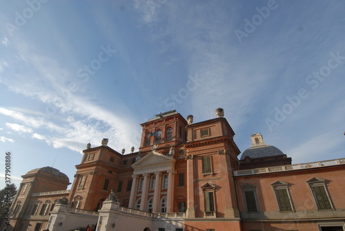 The royal red castle of Racconigi is located in the province of Cuneo in castle but close to Turin. It is a Savoy residence from the fourteenth century. © aliberti