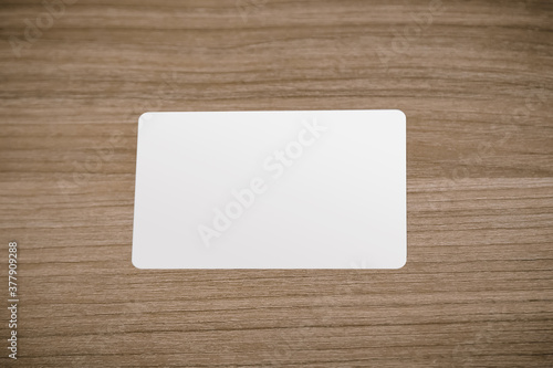 empty credit card mockup put on table