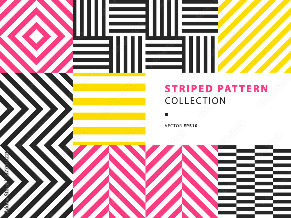 Striped seamless patterns set Striped seamless patterns set