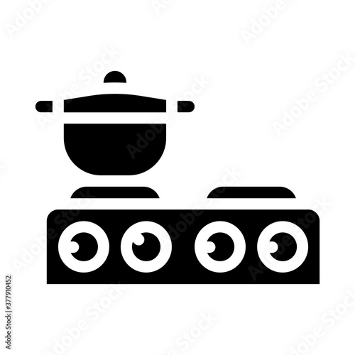 table stoves glyph icon vector symbol illustration
