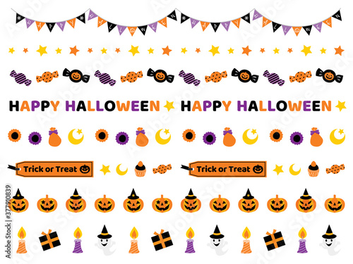 ハロウィンの飾り罫イラスト