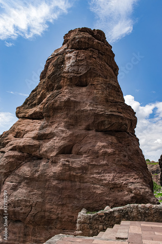 Single Sandstone Rock formation of badami, karnataka