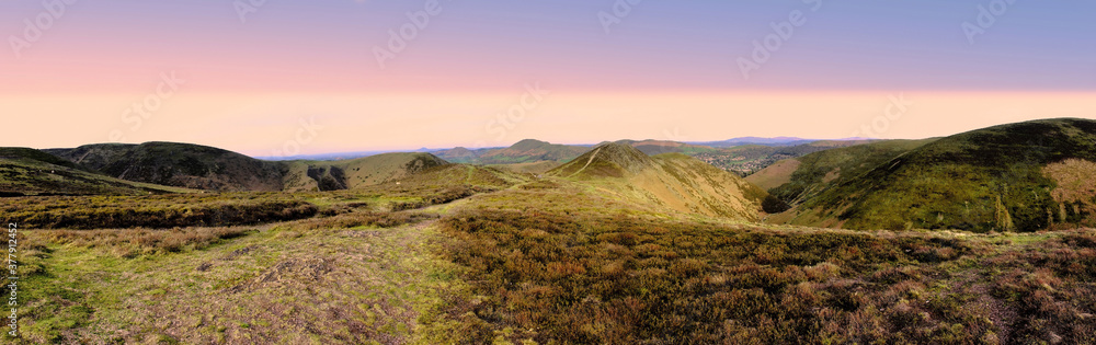 Scenic Landscape Rift Valley Long Mynd Shropshire England UK