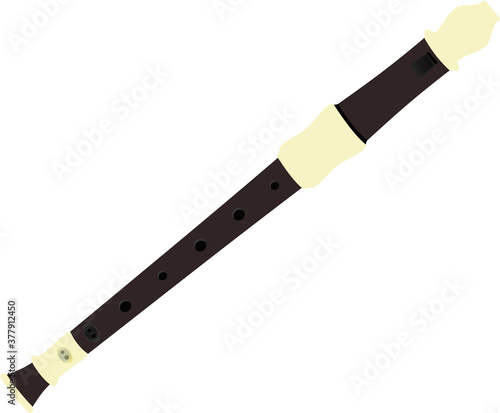 日本の学校で使うシンプルなリコーダーのイラスト