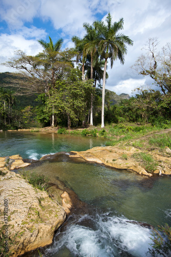 river with stages in park of Soroa. Cuba.