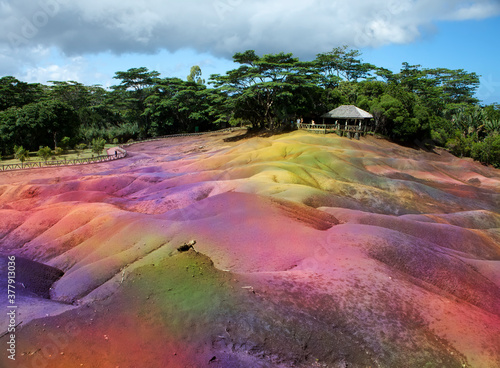 famous tourist place of Mauritius- Chamarel - earth of seven colors ..