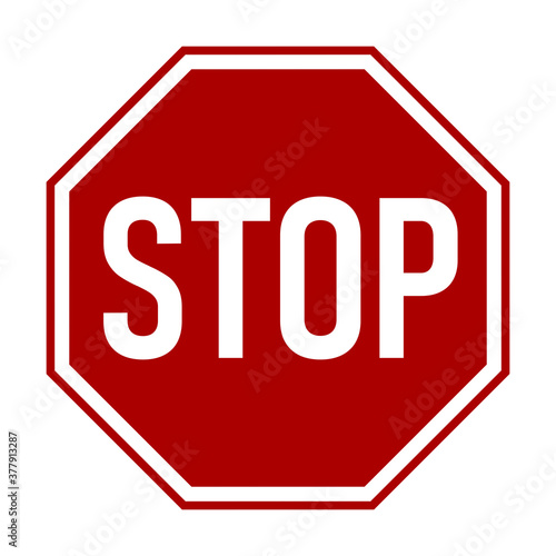 Stop Sign with an Octagonal Shape Icon. Vector image.