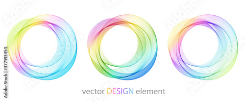 Abstract shiny color spectrum round design element photo