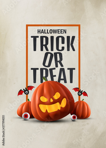 halloween background with space for text. 3d illustration