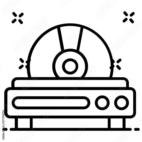 
Cd player vector style, icon of compact disc in editable style 

