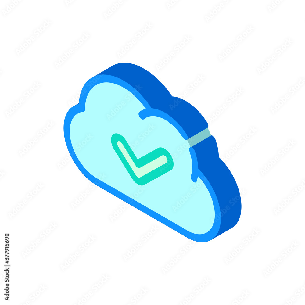 accept access cloud isometric icon vector illustration accept access cloud isometric icon vector illustration