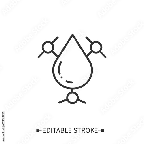 Trans fat line icon. Bad fats. Trans fats content. Macronutrients. Nutrition facts. Healthy, balanced nutrition concept. Diet.Isolated vector illustrations. Editable stroke 