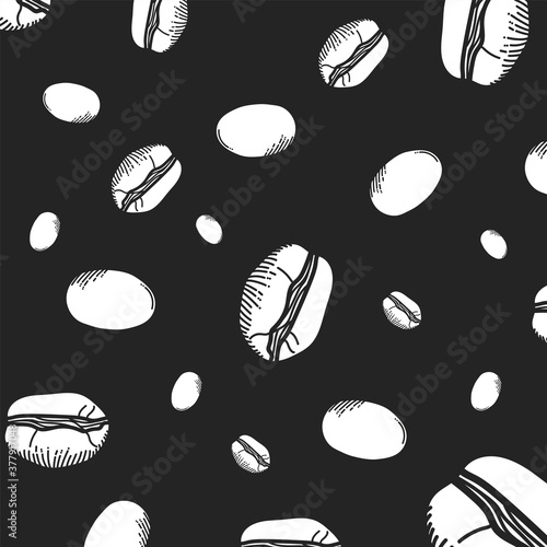 coffee black and white beans background vector design