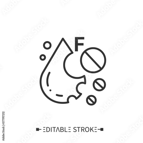Monounsaturated fat line icon. Linoleic acid. Fatty acid. Macronutrients. Nutrition facts. Healthy, balanced nutrition concept. Diet. Isolated vector illustrations.Editable stroke 