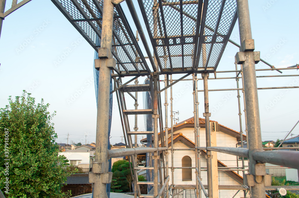 Fototapeta premium 建設現場 足場