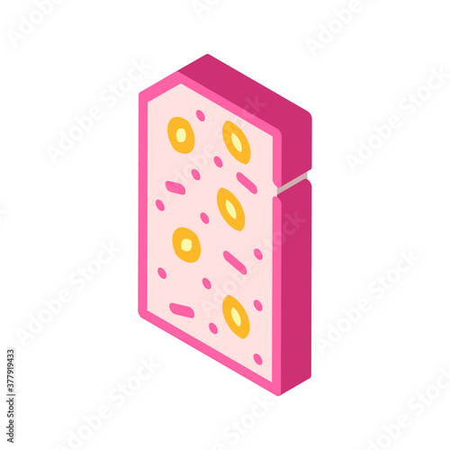vegan chocolate isometric icon vector symbol illustration