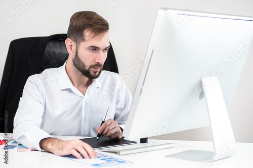 Mobile app designer at work...