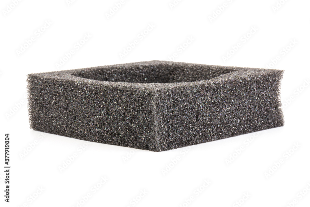 piece of foam rubber.Gray black background texture paralon piece of foam rubber.Gray black background texture paralon