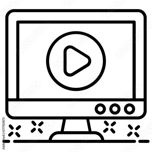 
Icon design of video player, multimedia in trendy flat style 
