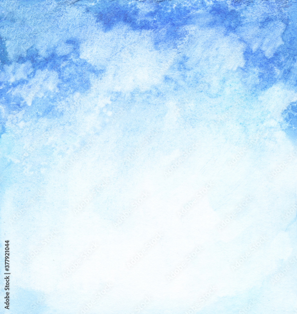abstract watercolor blue background with salt textured effect. hand drawn illustration