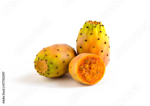 Prickly pears isolated on white background photo