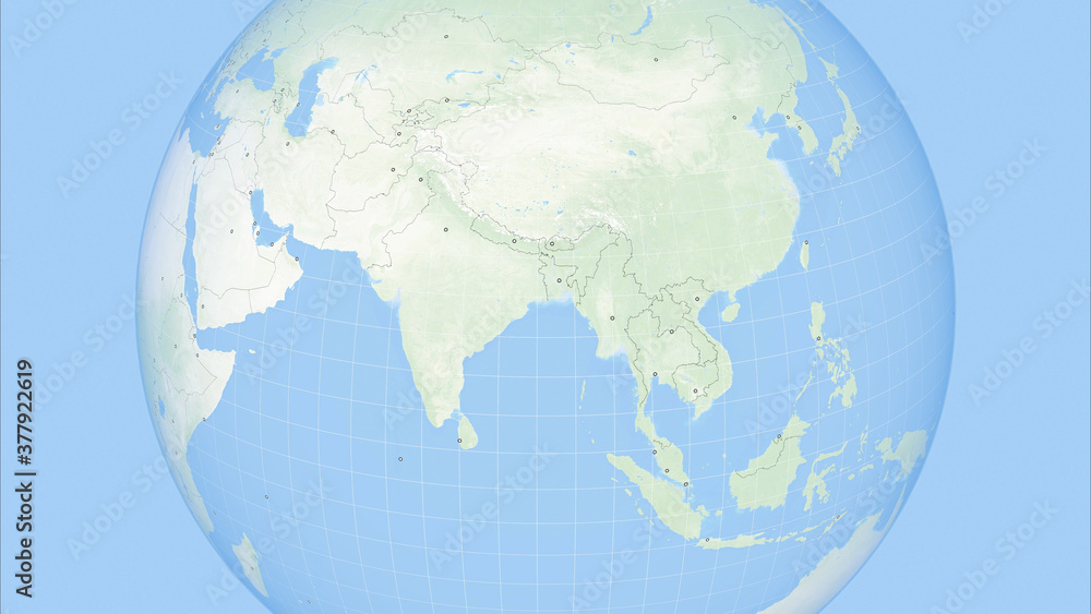 Fototapeta premium China Map. State Borders and Capitals. Political Borders of Far East Countries:a Japan, India, Mongolia, Myanmar, Bangladesh, Korea, Pakistan. High-Res Texture. 3D Illustration.