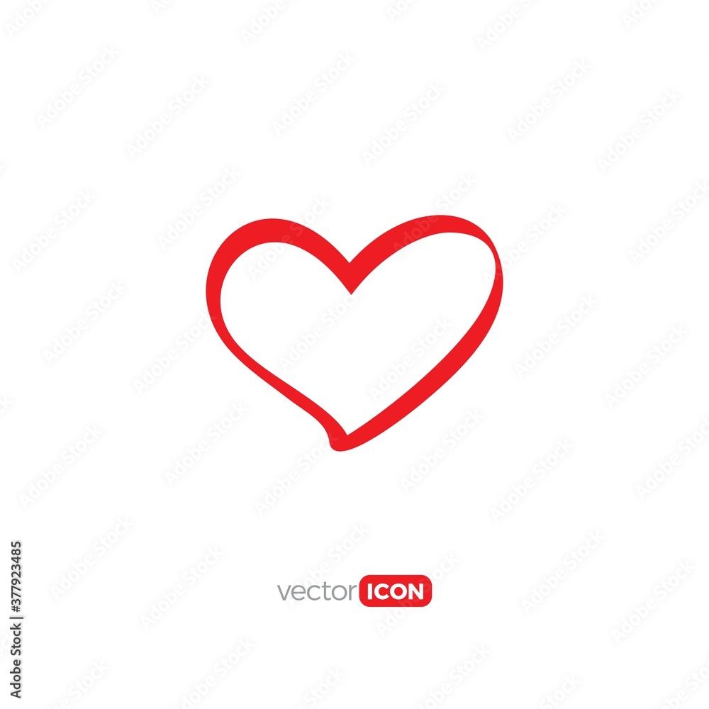 heart icon Vector Template Illustration
