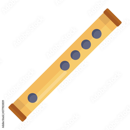
Wind instrument consisting of a single tube with holes, flute vector 
 photo