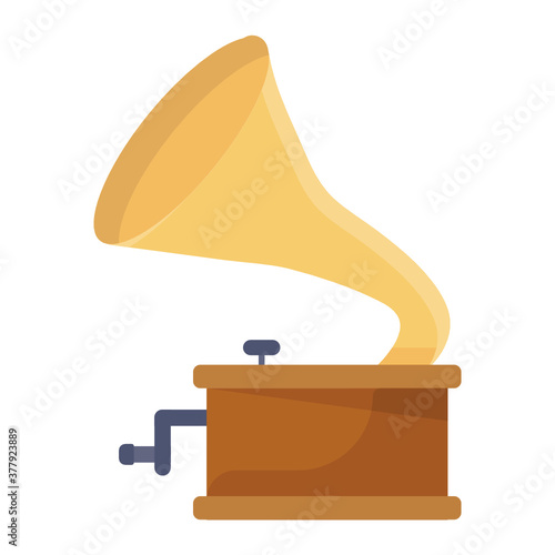 
A record player, trendy vector style of gramophone instrument 
