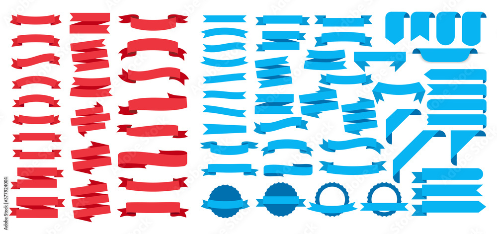 Ribbon banners, template labels set. Blank for decoration graphic ...