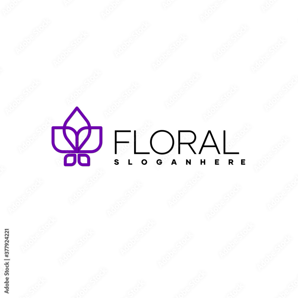 Floral abstract logo design. Logo design material. logo design material with abstract shapes. modern, minimal and trendy logo concept. vector Floral abstract logo design. Logo design material. logo design material with abstract shapes. modern, minimal and trendy logo concept. vector