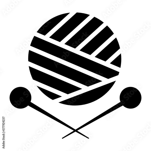 
Needles with spool, vector of crochet concept 
